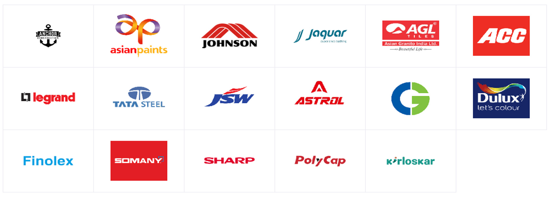 Brands we trust with our constructions.